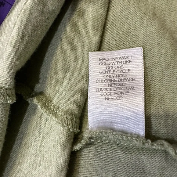 Size Medium Pure Jill cowl-neck seamed tunic pale green with drawstring - Picture 8 of 8